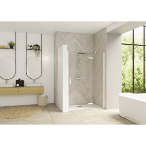Paroi Smart Design P Charnières sans seuil 90 blanc transparent droite - KINEDO PA1411BTNED 
