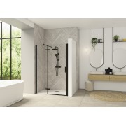 Paroi Smart Design P Charnières sans seuil 100 gris noir transparent gauche - KINEDO PA1412NTNEG 