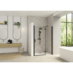 Paroi Smart Design P Charnières sans seuil 110 gris noir transparent droite - KINEDO PA1413NTNED 