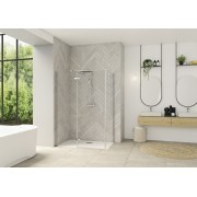 Paroi Smart Design P Charnières ss seuil pour P+F 80 chromé transp gauche - KINEDO PA1610CTNEG 