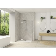 Paroi Smart Design P Charnières ss seuil pour P+F 110 blanc transp gauche - KINEDO PA1613BTNEG 