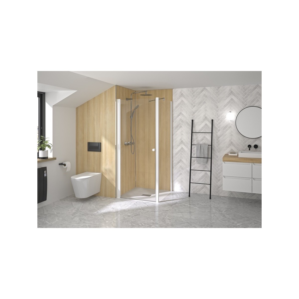 Paroi Supra P ss pour P+F 90 blanc transparent - KINEDO PA2211BTN 