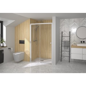 Paroi Supra C ss 120 blanc transparent gauche - KINEDO PA2221BTNG 