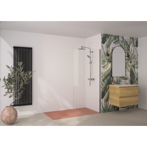 Paroi Solo 6+ verre 6mm transparent 50 cm H200 cm chromé - KINEDO PA2410CTNE 