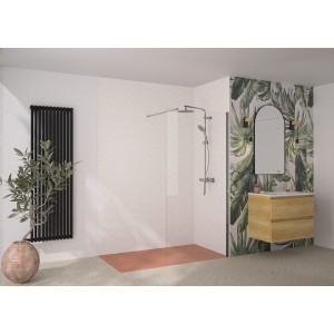 Paroi Solo 6+ verre 6mm transparent 120 cm H200 cm chromé - KINEDO PA2417CTNE 