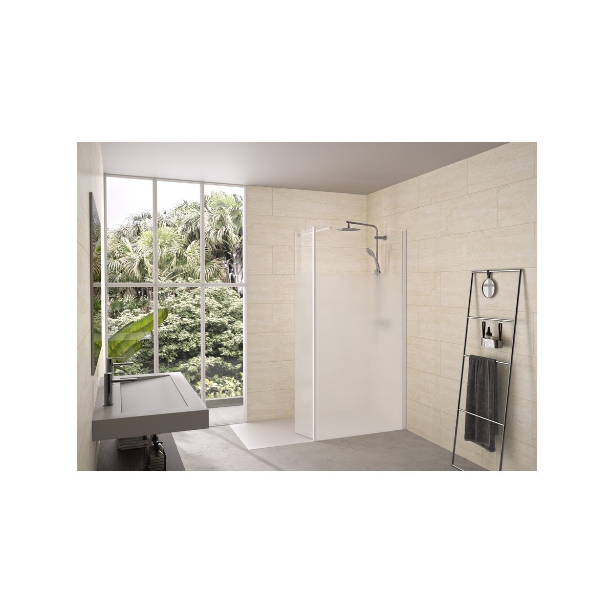 Volet pivotant 35cm pour Solo 6+ blanc grainé cosmos XL profilé à droite - KINEDO PA2495BCOXED 