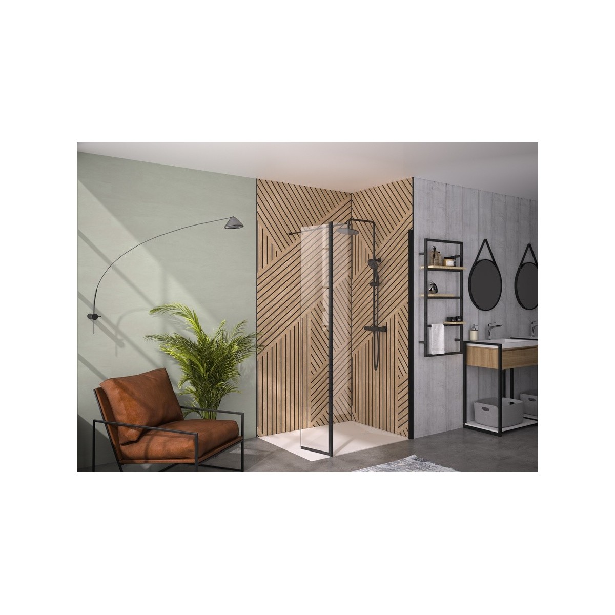 Volet pivotant 35cm pour Solo 6+ noir mat transparent - KINEDO PA2495NTNE 
