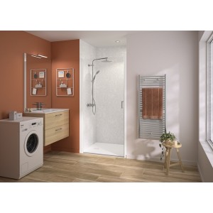 Paroi Smart Express+ pivotante sans seuil 6mm 100 cm H200 blanc - KINEDO PA2702BTNE 