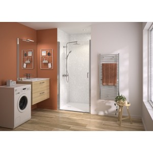 Paroi Smart Express+ pivotante sans seuil 6mm 120 cm H200 chromé - KINEDO PA2703CTNE 