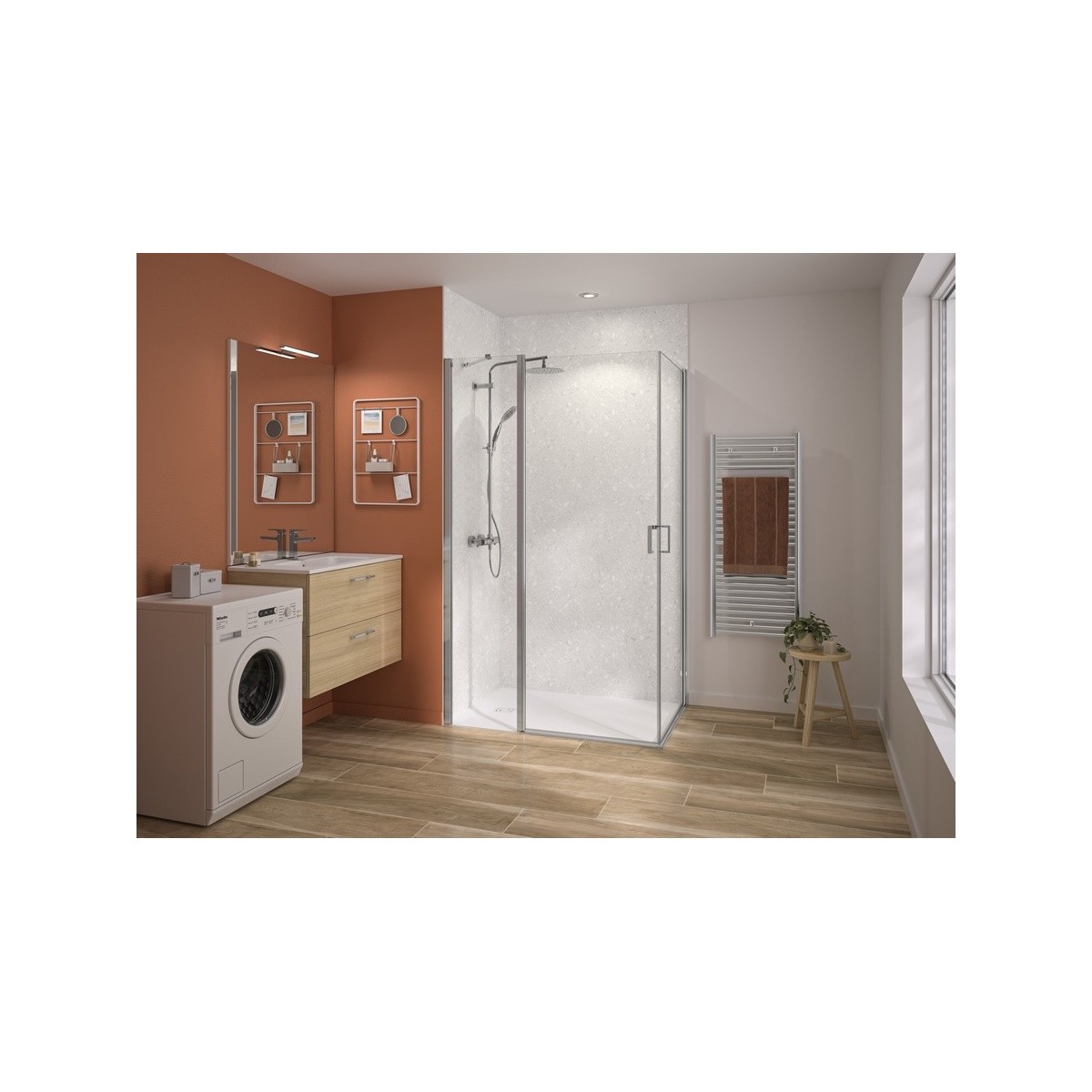 Accès d'angle Smart Express+ 6mm 120x90 cm H200 chromé - KINEDO PA2740CTNE 