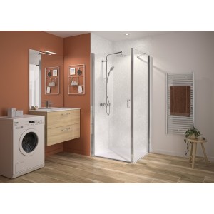Paroi pivotante ss seuil 6mm pour P+F 100 cm H200 chromé - KINEDO PA2782CTNE 