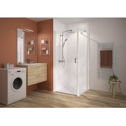 Paroi pivotante ss seuil 6mm pour P+F 120 cm H200 blanc - KINEDO PA2783BTNE 