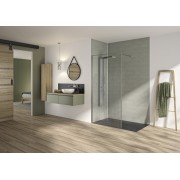 Paroi Solo Graphik 6mm 120 cm inox brossé décor curvia profilé à gauche - KINEDO PA793ICRVEG 