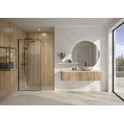 Paroi Solo Graphik 6mm 120 cm noir mat décor curvia profilé à gauche - KINEDO PA793NMCRVEG 