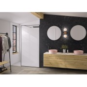 Paroi Solo Design+ cadrée 6mm 80 cm noir mat cosmos XL profilé à droite - KINEDO PA8240NMCOXED 