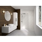 Paroi Solo Design+ cadrée 6mm 100 cm blanc grainé flûte profilé à gauche - KINEDO PA8242BGFLTEG 