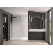 Paroi Solo Design+ cadrée 6mm 100 cm inox brossé cosmos XL profilé à gauche - KINEDO PA8242ICOXEG 
