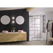 Paroi Solo Design+ cadrée 6mm 100 cm noir mat mondrian - KINEDO PA8242NMMDNE 