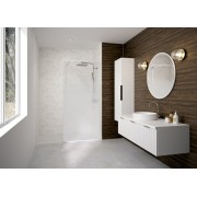 Paroi Solo Design+ cadrée 6mm 140 cm blanc grainé cosmos XL profilé à droite - KINEDO PA8244BGCOXED 