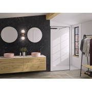 Paroi Solo Design+ cadrée 6mm 140 cm noir mat transparent - KINEDO PA8244NMMDNE 