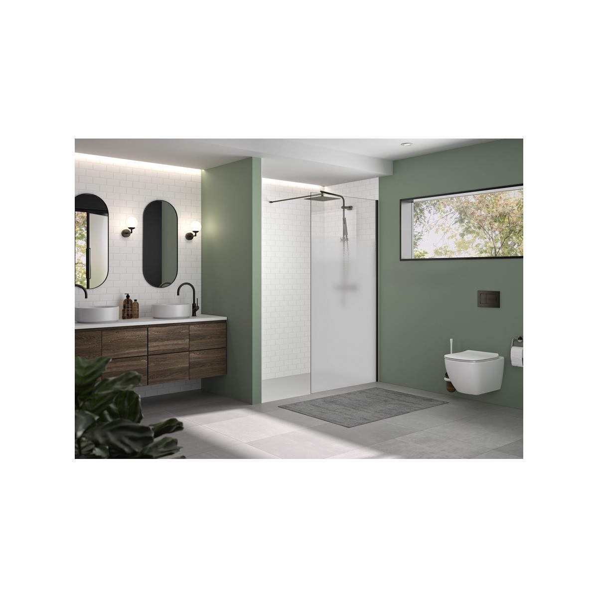 Paroi Solo Design 6mm 80 cm graphite brossé cosmos XL - KINEDO PA8260GCOXE 