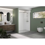 Paroi Solo Design 6mm 80 cm graphite brossé flûte - KINEDO PA8260GFLTE 