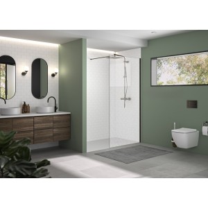 Paroi Solo Design 6mm 80 cm graphite brossé tissage - KINEDO PA8260GTSGE 