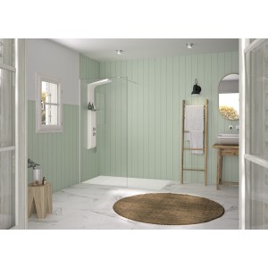 Paroi Solo Design 6mm 90 cm blanc grainé transparent - KINEDO PA8261BGTNE 