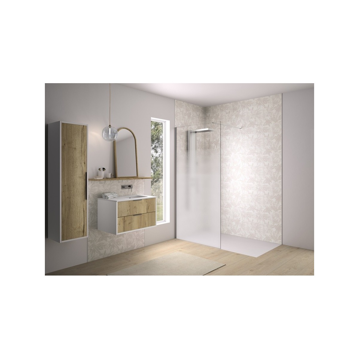 Paroi Solo Design 6mm 100 cm inox brossé cosmos XL - KINEDO PA8262ICOXE 