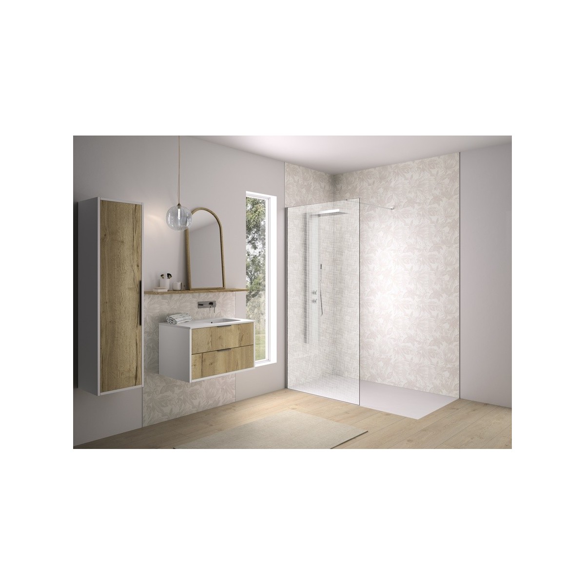 Paroi Solo Design 6mm 100 cm inox brossé tissage - KINEDO PA8262ITSGE 