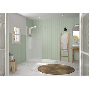 Paroi Solo Design 6mm 120 cm blanc grainé cosmos XL - KINEDO PA8263BGCOXE 