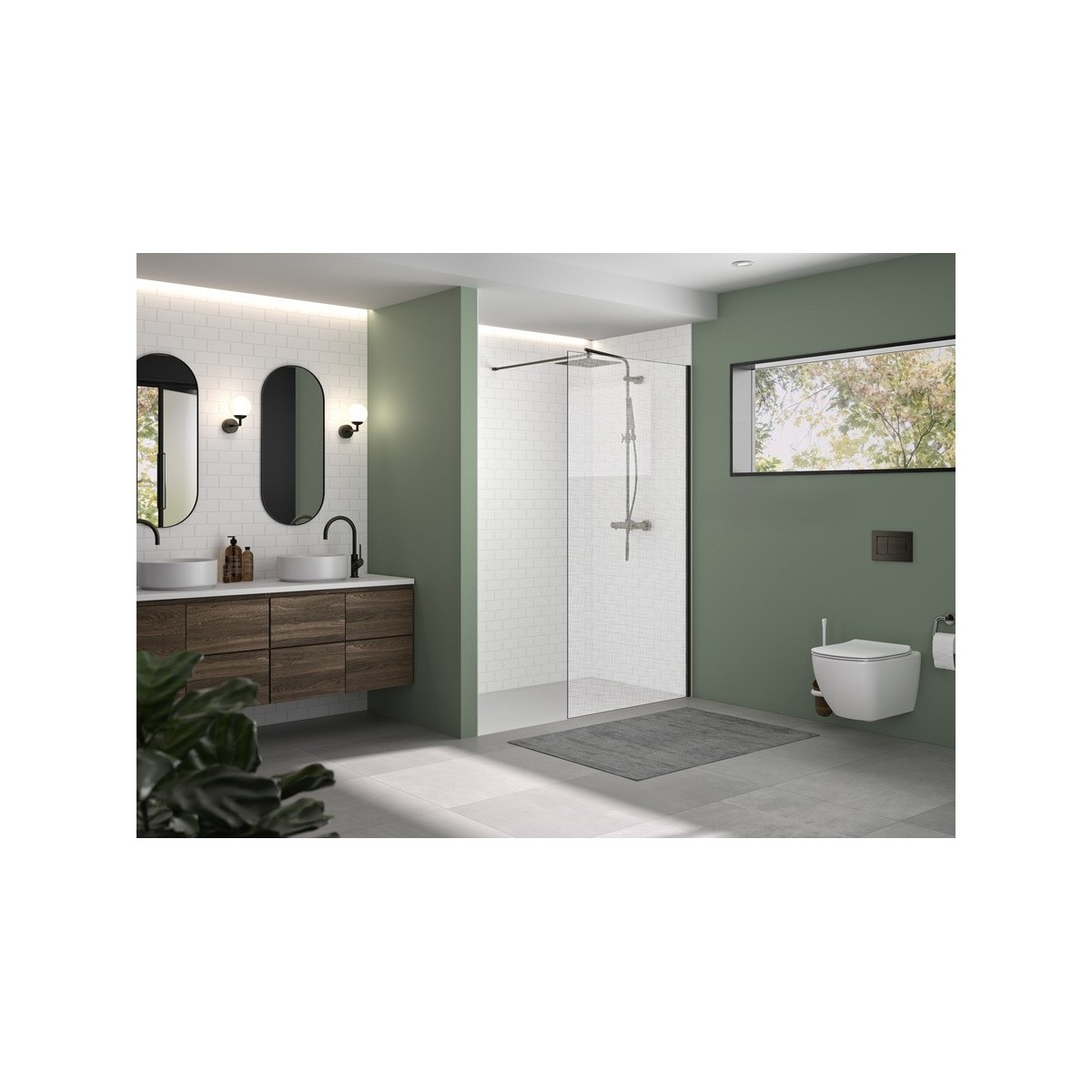 Paroi Solo Design 6mm 140 cm graphite brossé tissage - KINEDO PA8264GTSGE 