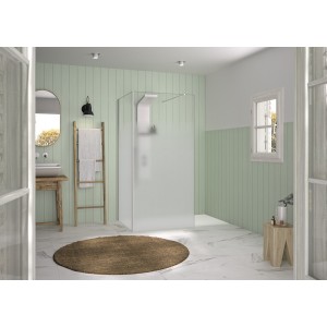 Renvoi d'angle Solo Design 70 cm blanc grainé cosmos XL profilé à gauche - KINEDO PA8280BGCOXEG 