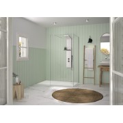 Renvoi d'angle Solo Design 70 cm blanc grainé transparent - KINEDO PA8280BGTNE 
