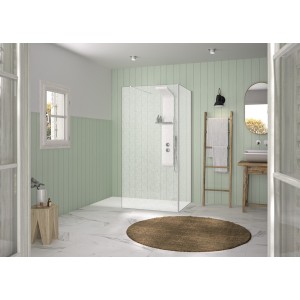 Renvoi d'angle Solo Design 70 cm blanc grainé tissage - KINEDO PA8280BGTSGE 