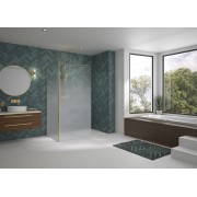 Renvoi d'angle Solo Design 70 cm or brossé cosmos XL profilé à gauche - KINEDO PA8280DCOXEG 
