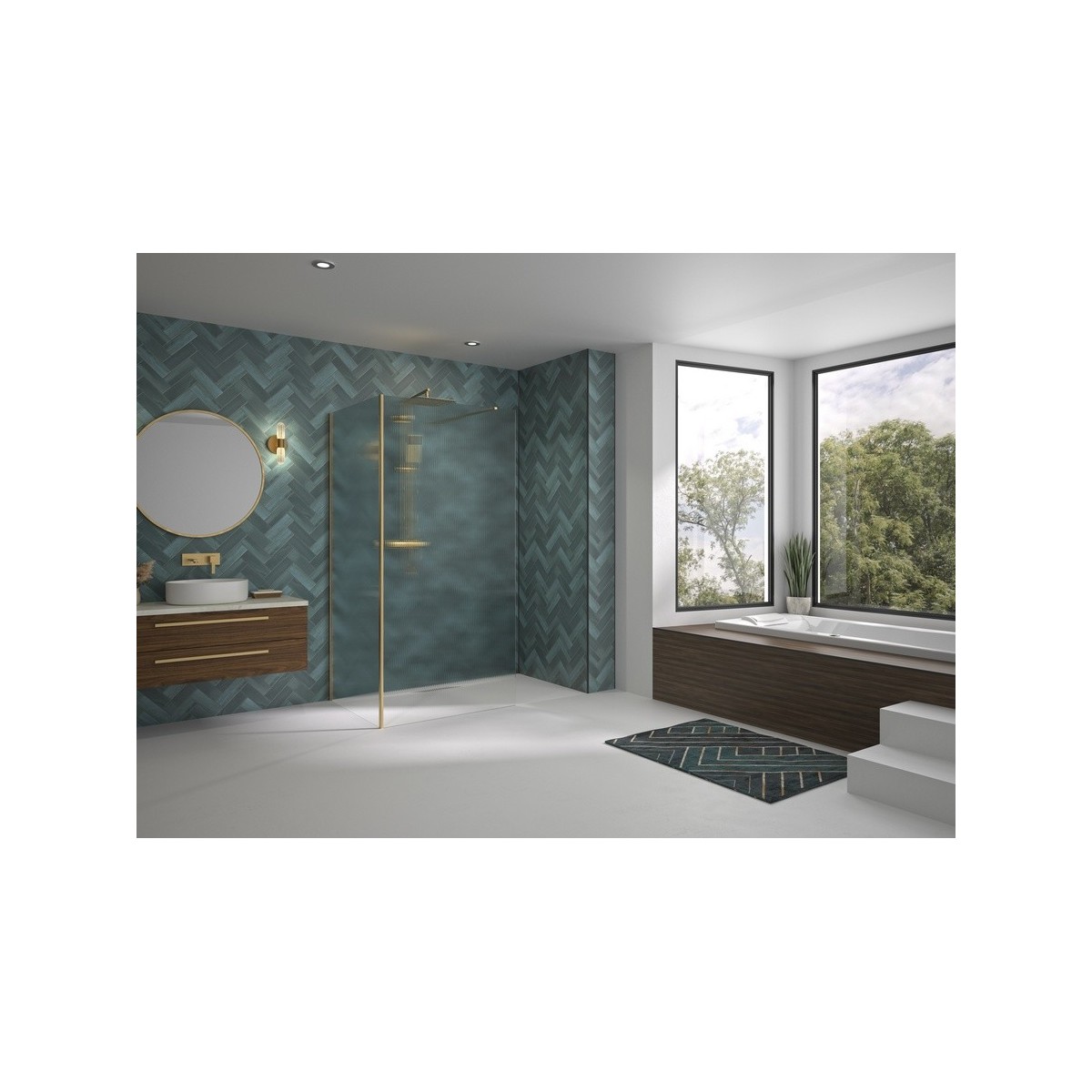Renvoi d'angle Solo Design 70 cm or brossé flûte - KINEDO PA8280DFLTE 