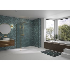 Renvoi d'angle Solo Design 70 cm or brossé flûte - KINEDO PA8280DFLTE 