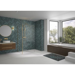 Renvoi d'angle Solo Design 70 cm or brossé transparent - KINEDO PA8280DTNE 