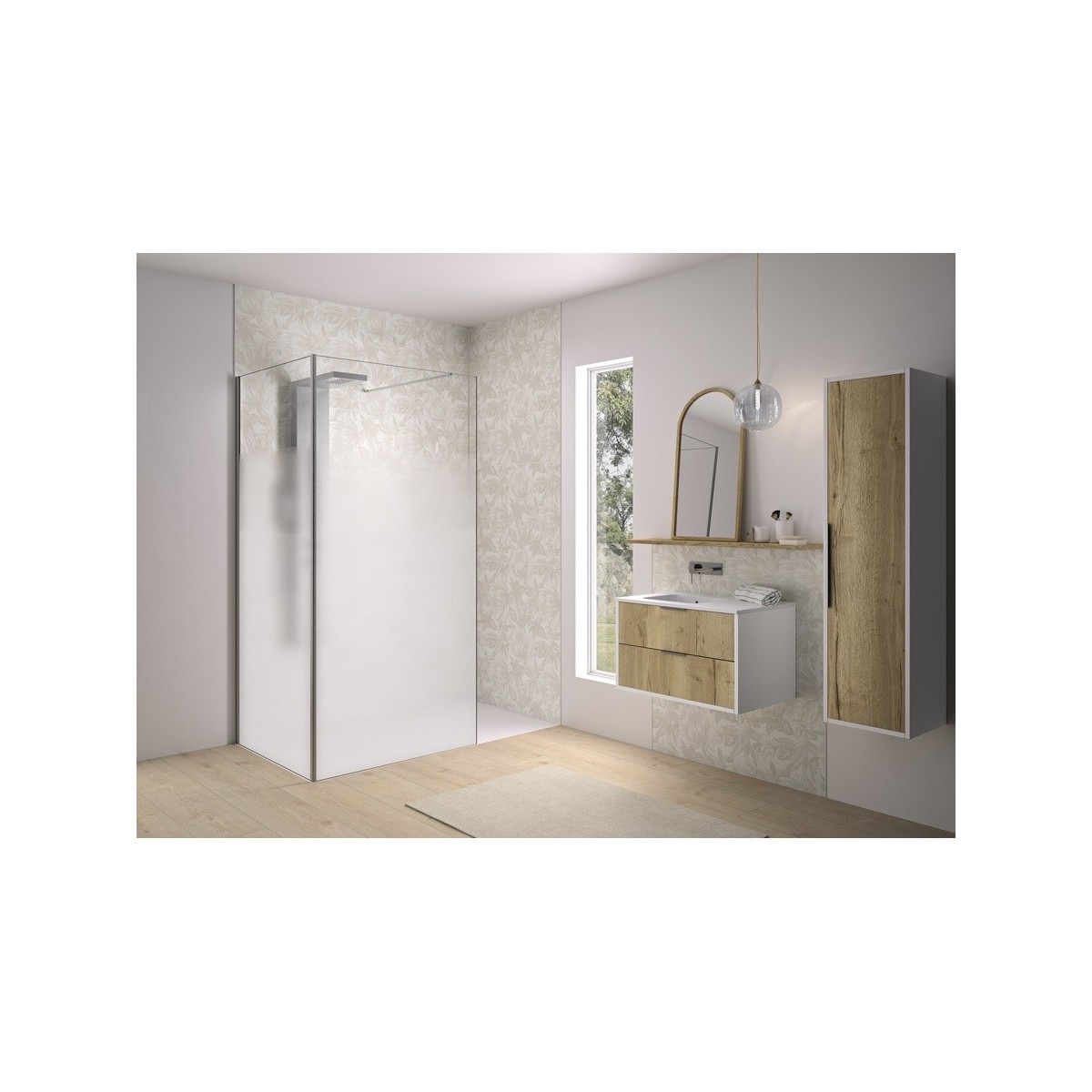 Renvoi d'angle Solo Design 70 cm inox brossé cosmos XL profilé à gauche - KINEDO PA8280ICOXEG 