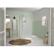 Renvoi d'angle Solo Design 80 cm blanc grainé cosmos XL profilé à gauche - KINEDO PA8281BGCOXEG 