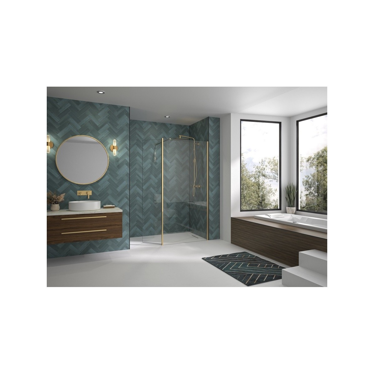 Volet pivotant 45cm pour Solo Design or brossé transparent - KINEDO PA8290DTNE 