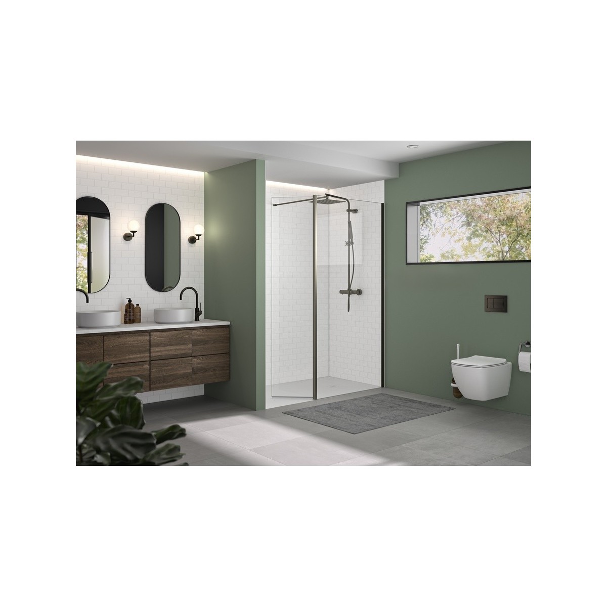 Volet pivotant 45cm pour Solo Design graphite brossé transparent - KINEDO PA8290GTNE 