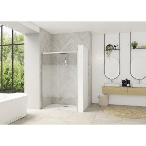 Paroi Smart Design C sans seuil 170 chromé cosmos fixe à gauche - KINEDO PA90124CCOEG 
