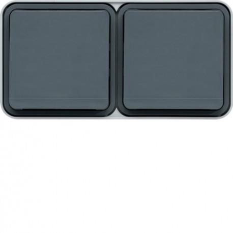 cubyko PC dble hor. 2P+T gris HAGER WNC122