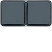 cubyko PC dble hor. 2P+T gris HAGER WNC122