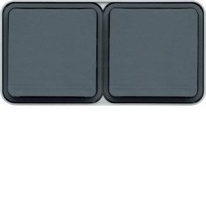 cubyko PC dble hor. 2P+T gris HAGER WNC122