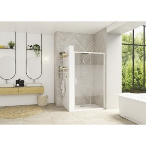 Paroi Smart Design C avec seuil 160 blanc cosmos - KINEDO PA90253BCOE 