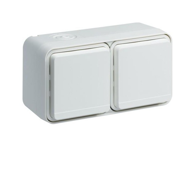 cubyko PC dble hor. 2P+T blanc HAGER WNC122B