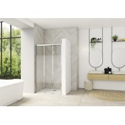 Paroi Smart Design 3V ss seuil 140 chromé cosmos fixe à gauche - KINEDO PA90268CCOEG 